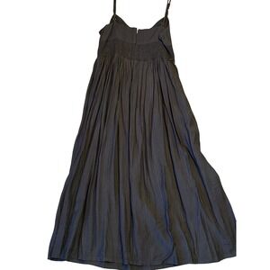 Lulus Black Smocked Waist Maxi Dress Adjustable Straps Rayon Size L New